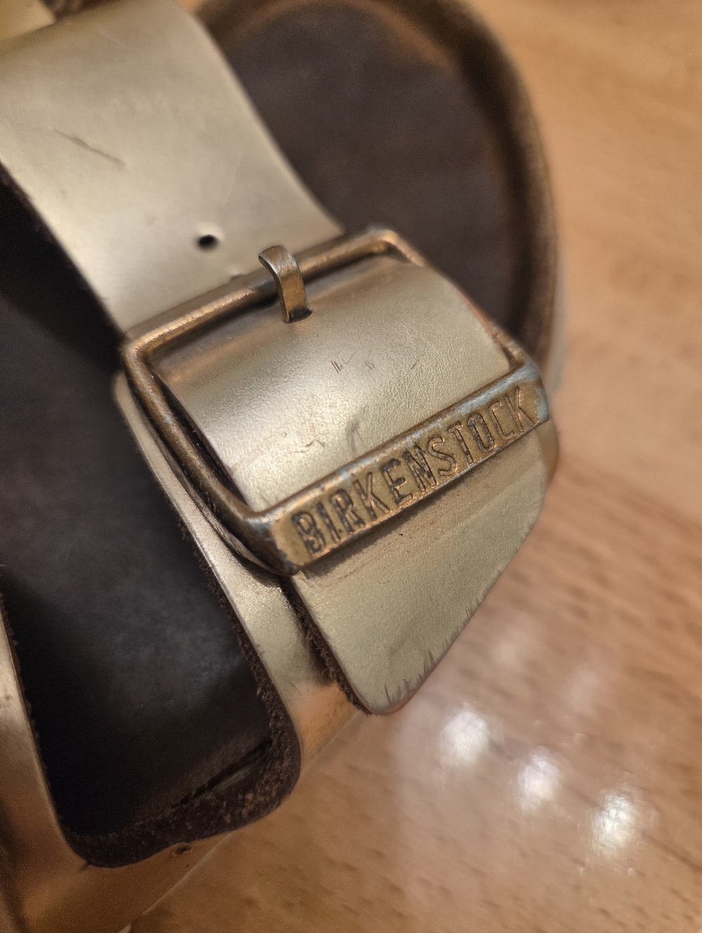 Birkenstock Arizona Sandals Metallic Gold Genuine Leather Womens Size EU 36 - Picture 6 of 10